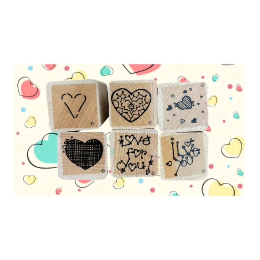 Heart Valentine Rubber Stamps, Valentine Rubber Stamps, Heart Wood Block Stamp